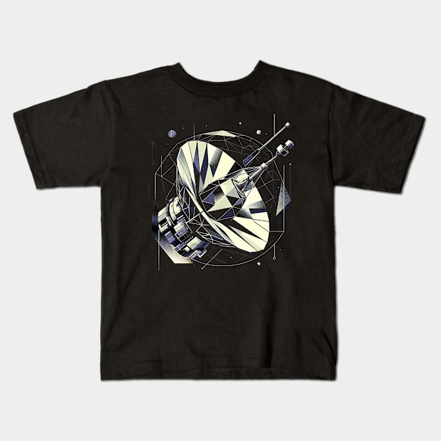 Abstract Cosmic Array | Geometric Satellite Dish Tee | Stellar Exploration Kids T-Shirt by Graphic Wonders Emporium